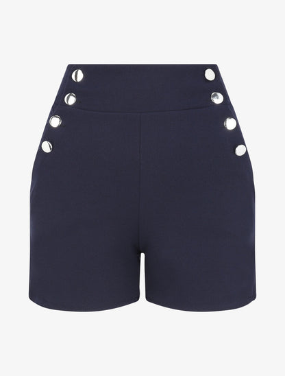 Short à pont taille empire - Marine - 1
