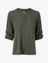 Pull uni fin à manches retroussables - Kaki - 5