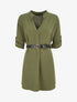 Robe droite à manches retroussables - Kaki - 4