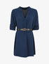 Robe droite à manches retroussables - Marine - 4