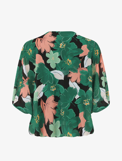 Blouse en voile à imprimé fleuri - Vert - 2