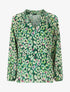 Blouse en voile à imprimé graphique - Vert - 1