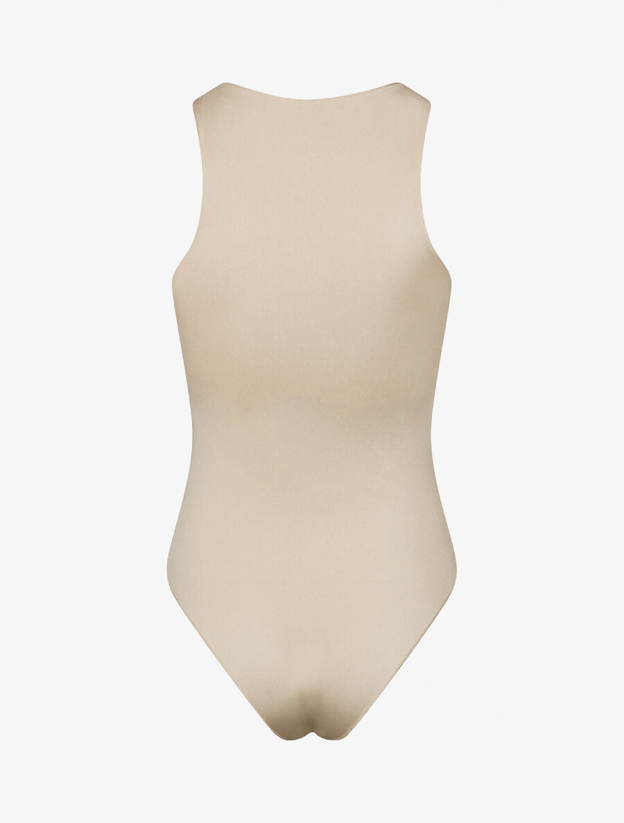 Body uni à col rond - Beige - 2