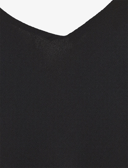 Top uni en voiles superposés - Noir - 3