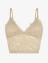 Crop top en dentelle ajourée - Beige - 1