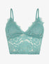Crop top en dentelle ajourée - Turquoise - 4
