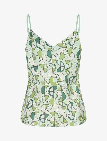 Caraco satiné imprimé graphique - Vert - 2
