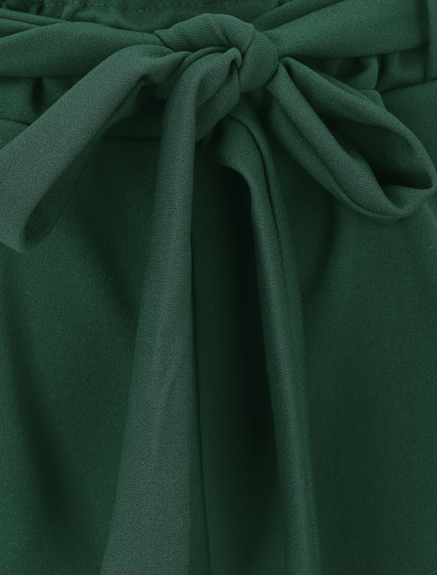 Short uni élastiqué à revers - Vert sapin - 3