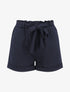 Short uni élastiqué à revers - Marine - 1