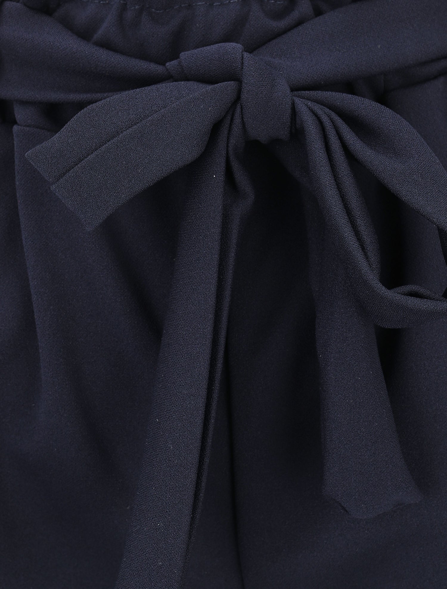 Short uni élastiqué à revers - Marine - 3