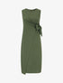 Robe style portefeuille et bord fendu - Kaki - 1