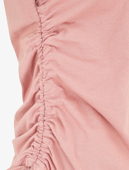 Top uni à cotés froncés - Rose - 3