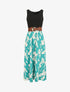 Robe longue sans manches imprimé fleurs - Turquoise - 1