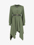 Robe longue asymétrique unie - Kaki - 1