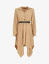 Robe longue asymétrique unie - Camel - 1