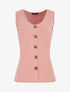 Top uni sans manches et boutons décoratifs - Vieux rose - 5