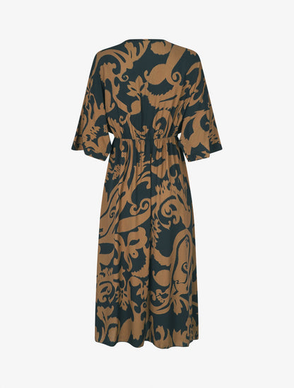 Robe longue à taille élastiquée - Noir - 2
