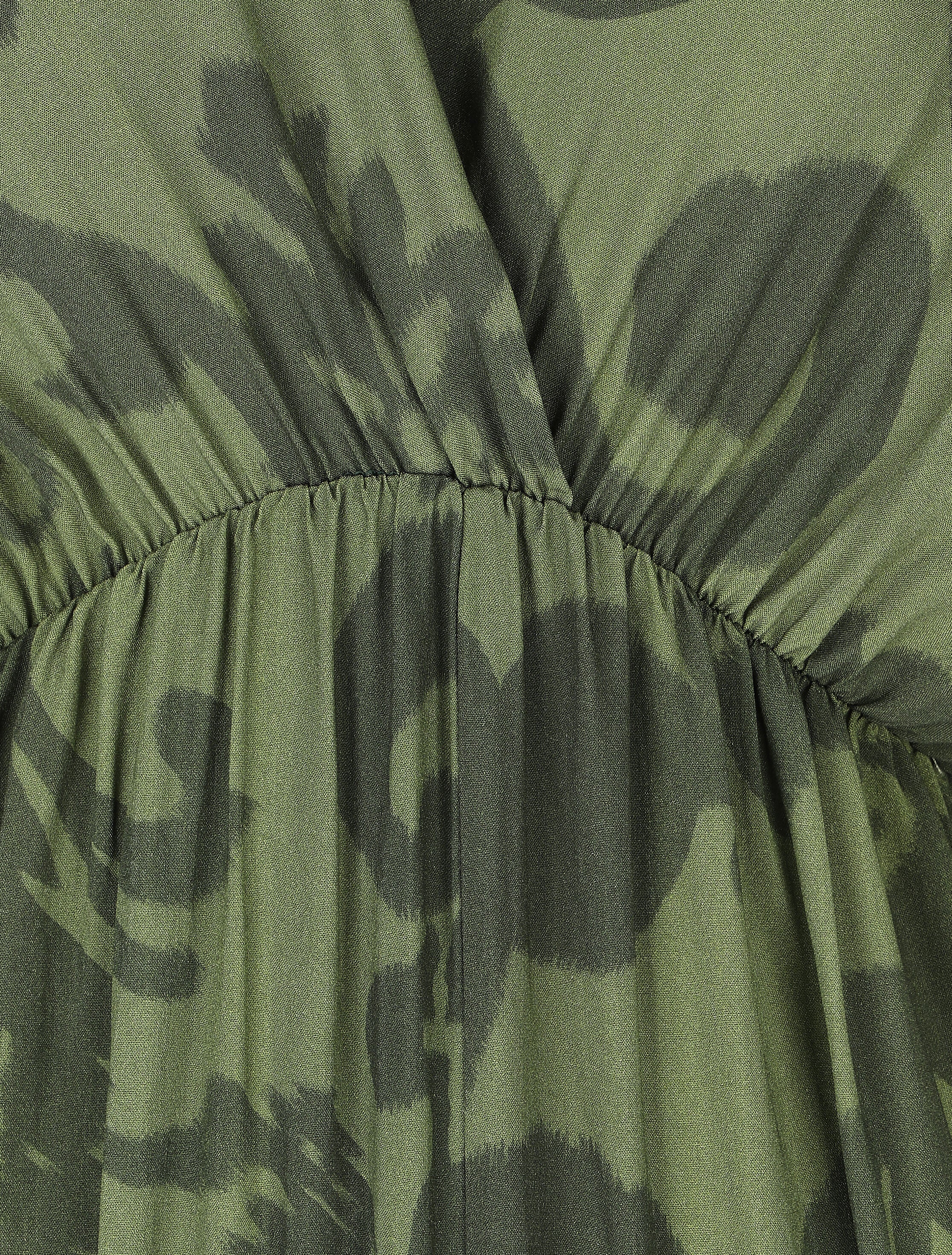 Robe longue à taille élastiquée - Kaki - 3