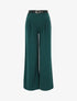 Pantalon ample fluide uni - Vert - 1