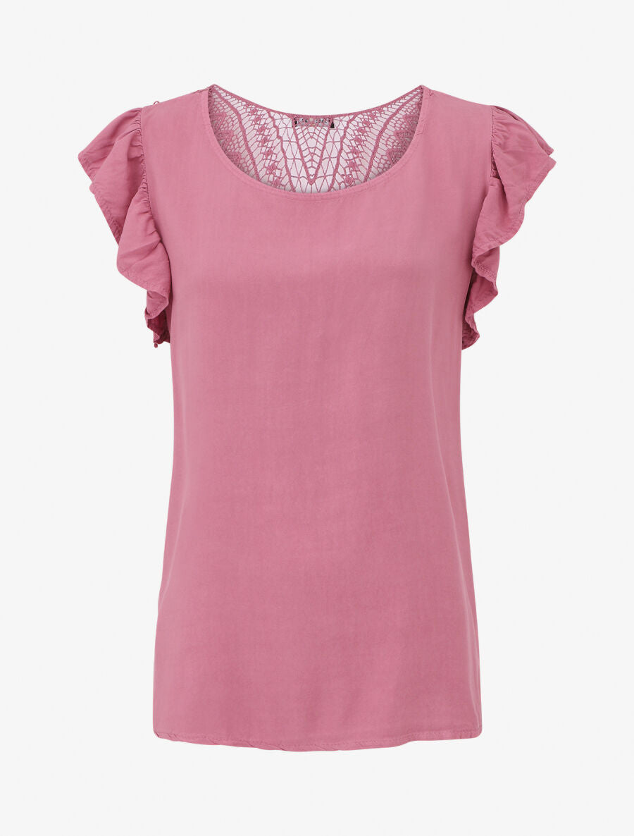 Top sans manches uni dos en crochet - Vieux rose - 5