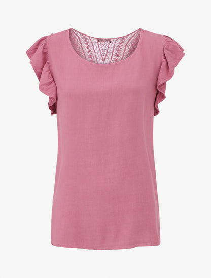 Top sans manches uni dos en crochet - Vieux rose - 5
