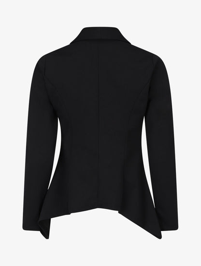 Blazer uni à bords ondulés - Noir - 2
