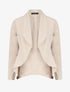 Blazer uni à bords ondulés - Beige - 4