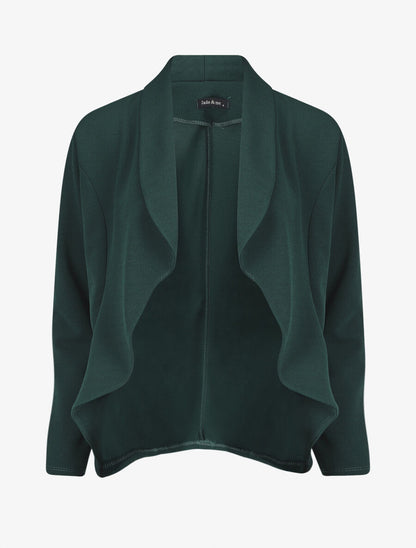 Blazer uni à bords ondulés - Vert sapin - 1