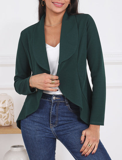 Blazer uni à bords ondulés - Vert sapin - 4