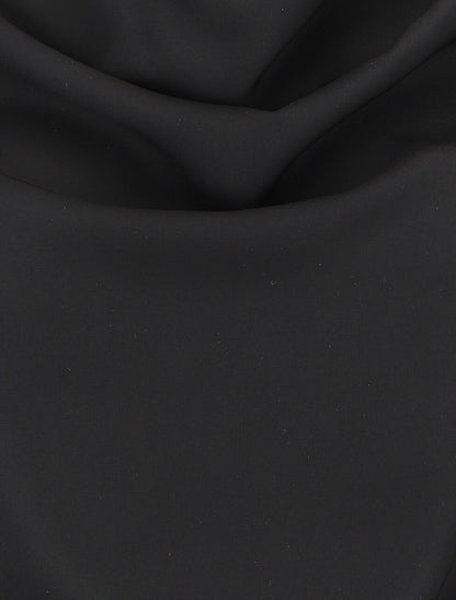 Blouse unie à col bénitier et à nouer - Noir - 3