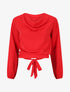 Blouse unie à col bénitier et à nouer - Rouge - 4