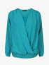 Blouse oversize à col cache coeur - Turquoise - 1