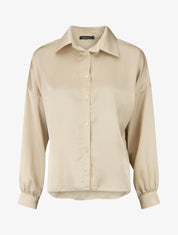 Blouse unie oversize effet satiné - Doré - 4