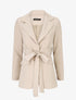 Blazer oversize ceinturé - Beige - 1