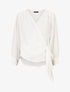 Blouse en voile style portefeuille - Blanc - 5