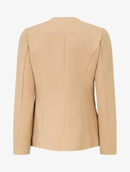 Blazer uni à poches zippées - Camel - 2