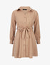 Robe chemise unie à taille élastiquée - Camel - 5