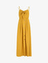 Robe longue unie boutonnée - Jaune moutarde - 1