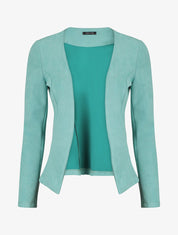 Blazer uni en suédine - Turquoise - 1