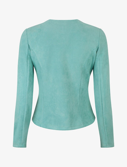 Blazer uni en suédine - Turquoise - 2