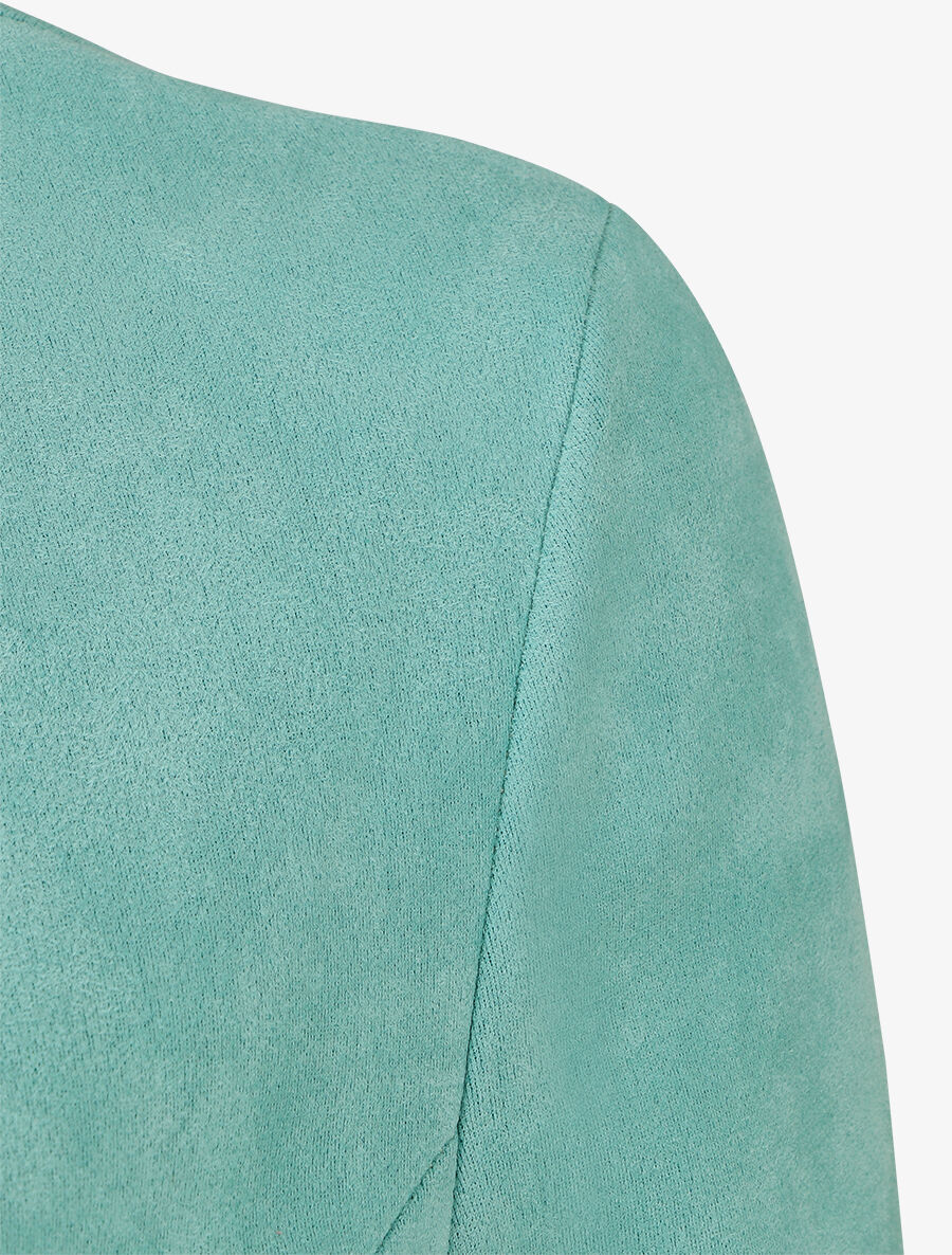 Blazer uni en suédine - Turquoise - 3
