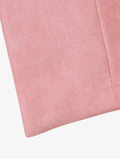 Blazer uni en suédine - Rose - 3