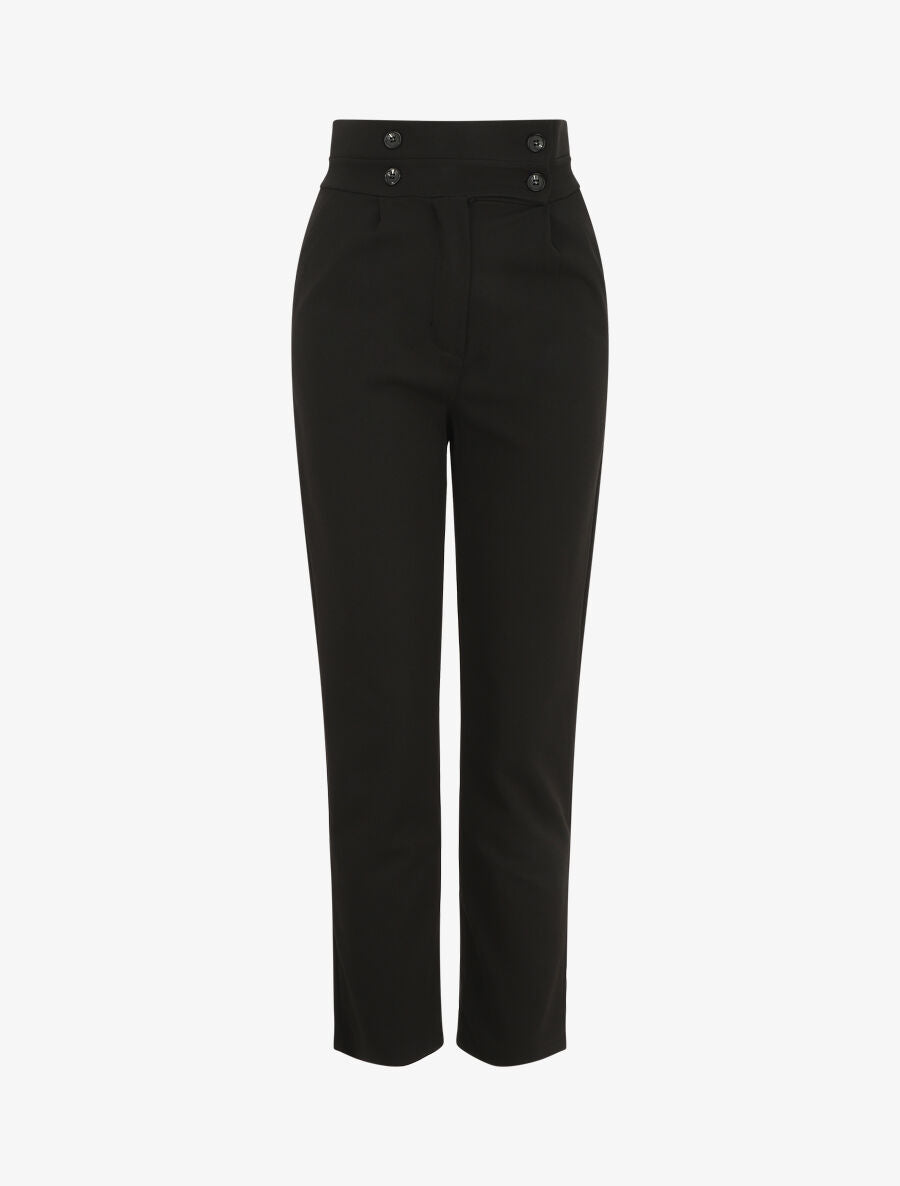 Pantalon fluide uni - Noir - 5