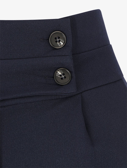 Pantalon fluide uni - Marine - 2