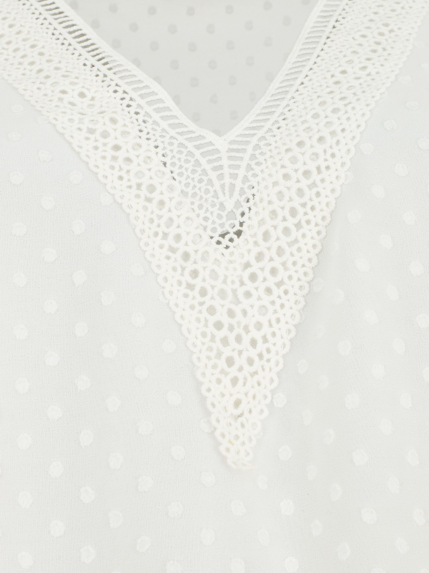 Top uni en voile texturé - Blanc - 3