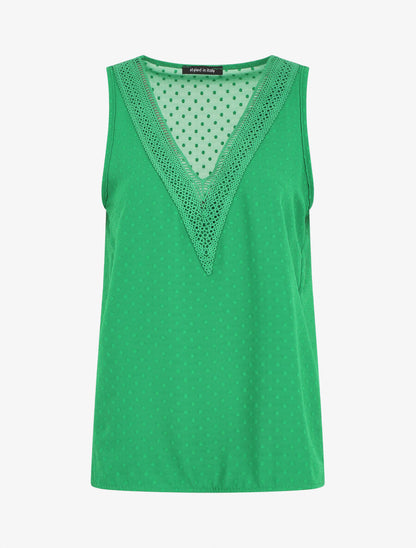 Top uni en voile texturé - Vert - 5