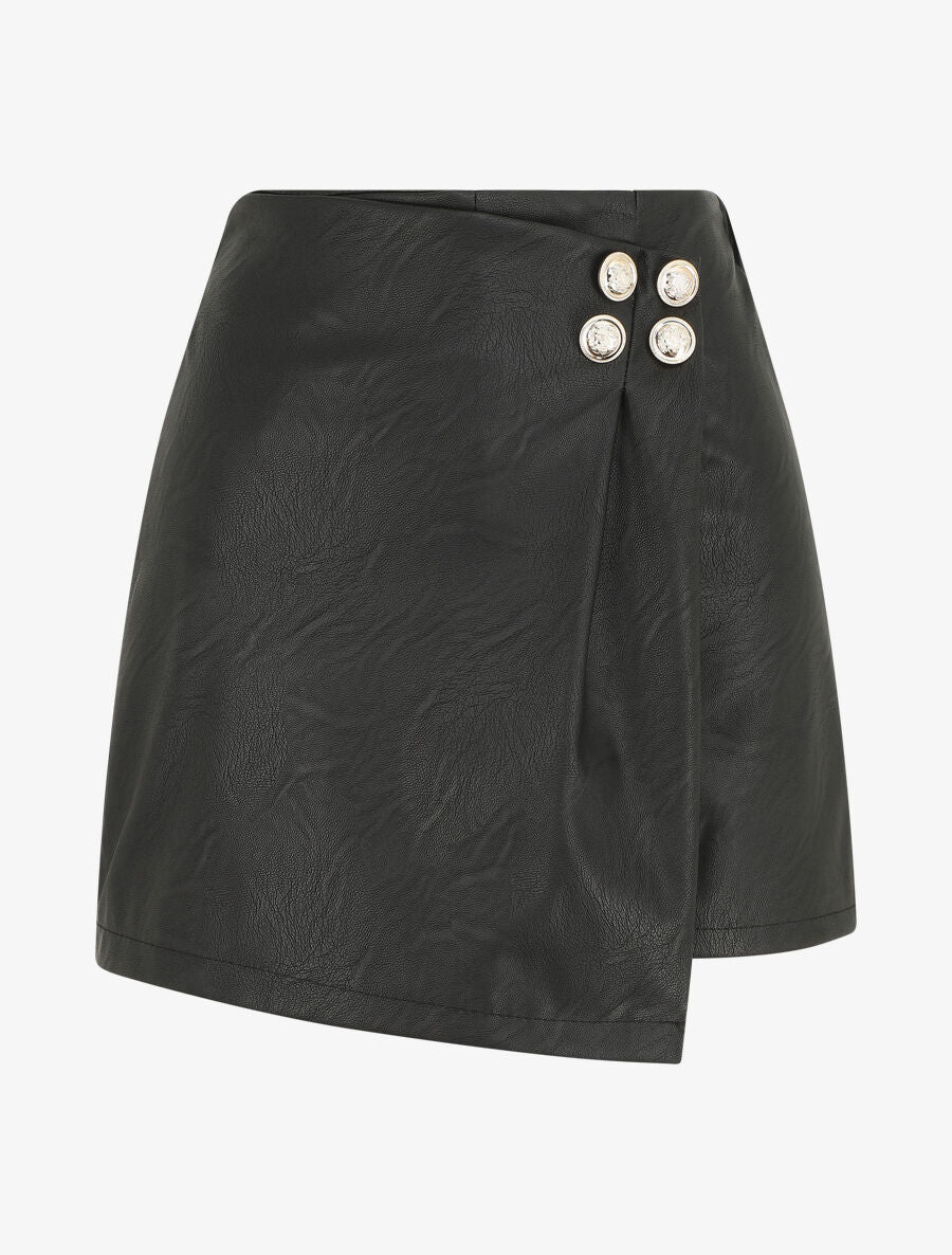 Short en simili style portefeuille - Noir - 1