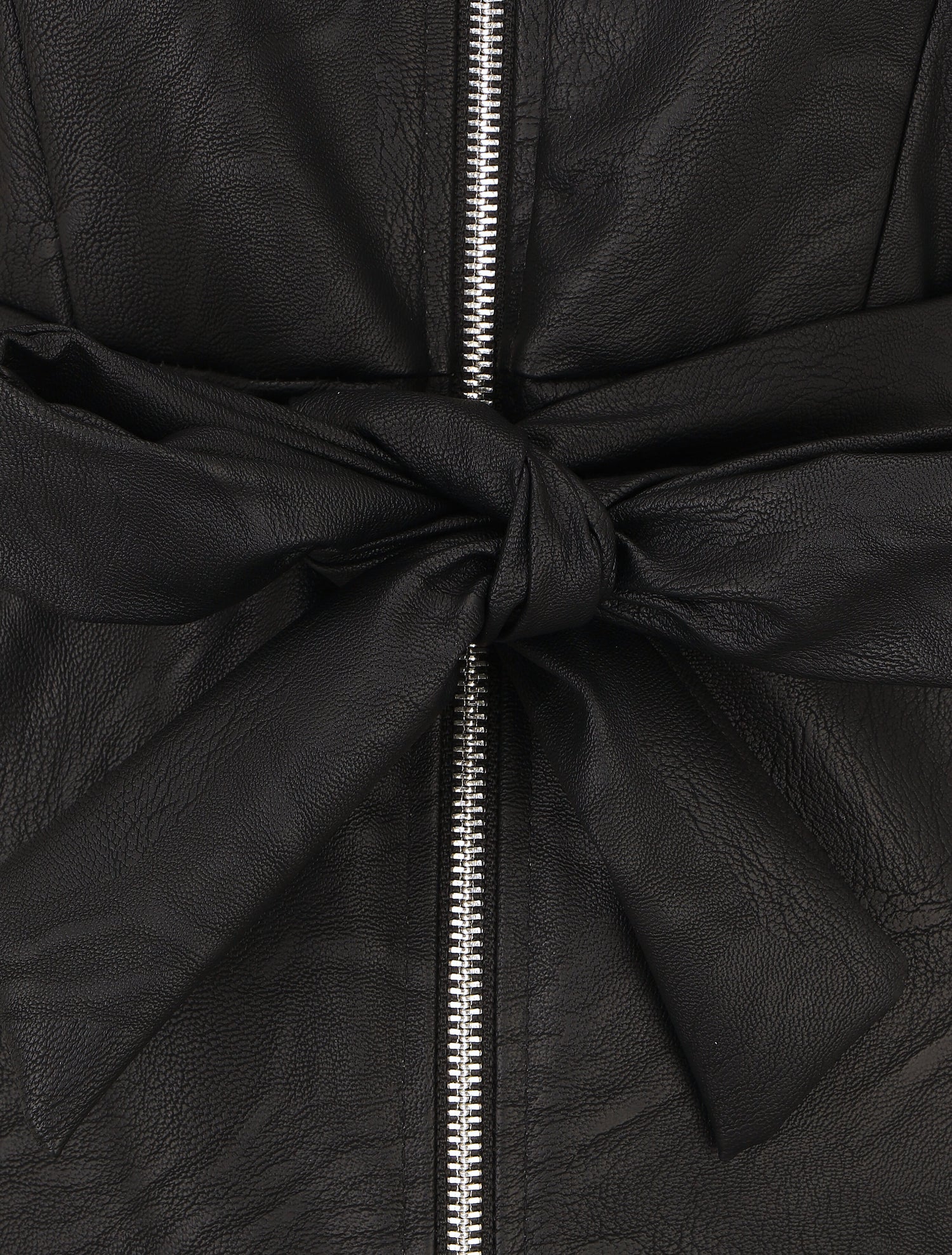 Robe mi-longue en simili - Noir - 3