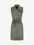 Robe mi-longue en simili - Kaki - 1