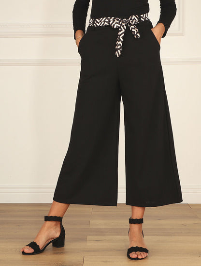Pantalon ample uni fluide - Noir - 4